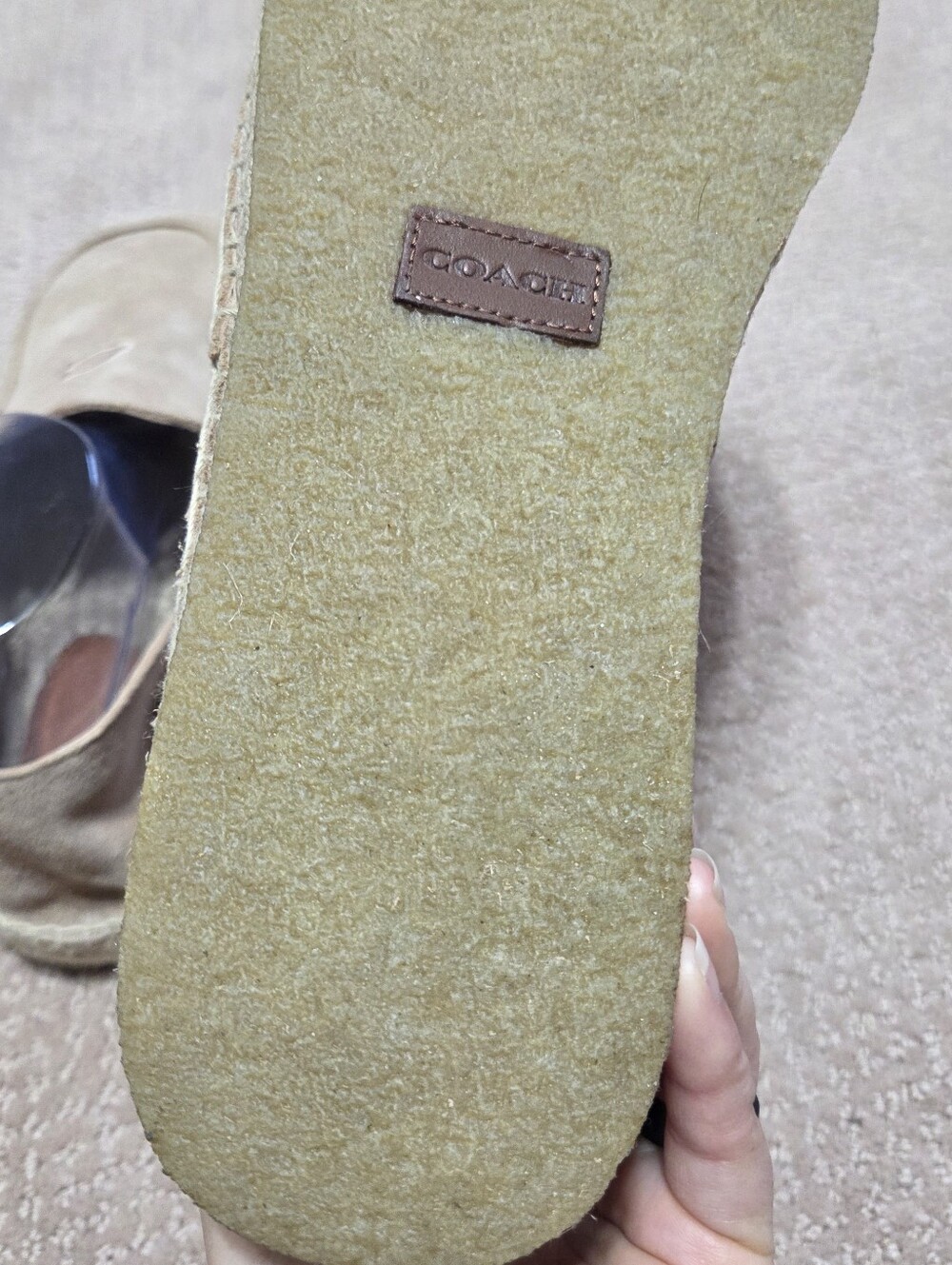 Coach Men's Reilly Espadrilles in a taupe suede colorway Mens Size 11.5D Slip On - Picture 10 of 14